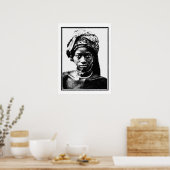 Pen en inkttekening van een jonge Afrikaanse vrouw Poster (Keuken)