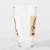 Pen- en inkttekening van een vat glas (Links)