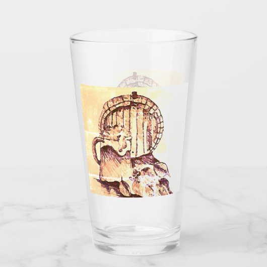 Pen- en inkttekening van een vat glas (Voorkant)