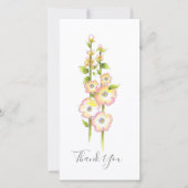 Pen en Waterverf Hollyhocks Bedankkaart (Voorkant)