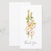 Pen en Waterverf Hollyhocks Bedankkaart (Voorkant / Achterkant)