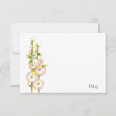 Pen en Waterverf Hollyhocks Notitiekaartje (Voorkant)