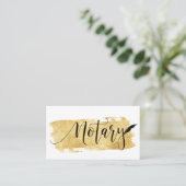 *~* Pen Gold NOTARY FOTO Feather Signaleringsmidde Visitekaartje (Staand voorkant)