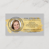 *~* Pen Gold NOTARY FOTO Feather Signaleringsmidde Visitekaartje (Achterkant)