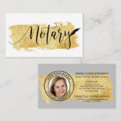 *~* Pen Gold NOTARY FOTO Feather Signaleringsmidde Visitekaartje (Voorkant / Achterkant)