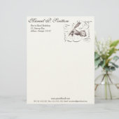 Pen in handschrift voor schrijver, bibliotheek, au gepersonaliseerd briefhoofd (Staand voorkant)