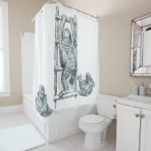 Pen/Ink Art Jonge Gorilla Kinder Douchegordijn (In situ)