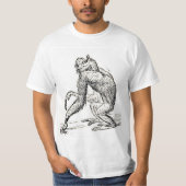 Pen Ink Art Young Ape Gorilla T-shirt (Voorkant)