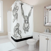 Pen/Ink Art Zoo Orangutan Kinder douchegordijn (In situ)