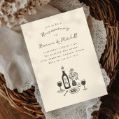 Pen Ink grillige hand getekend cocktail house part Kaart