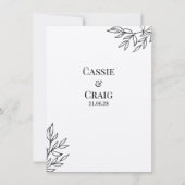 Pen & Ink Roos bruiloft Bewaar de datum Kaart (Achterkant)