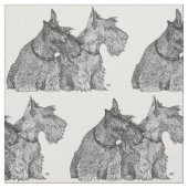 Pen Ink Scottish Terriers Stof (Swatch)