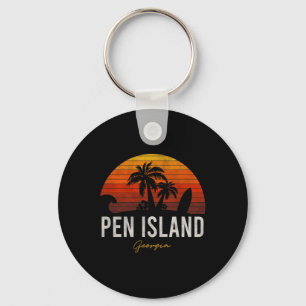 Pen Island Beach Georgia Ga Palms Vacation Surf Su Sleutelhanger