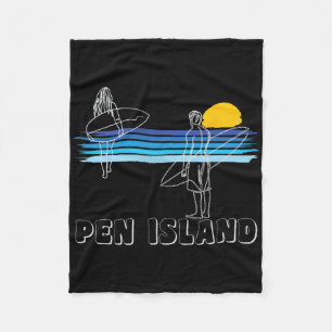 Pen Island Surfstrand Surf Jongen Meisje Fleece Deken