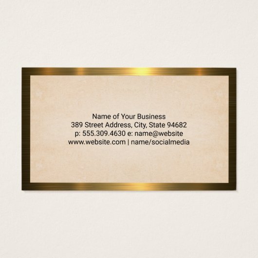 Pen | Juridische Balansen | Gouden Metalen Rand Visitekaartje (Achterkant)