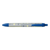 Pen Kantoor en School Pen Blauw Gele Streep (Achterkant)