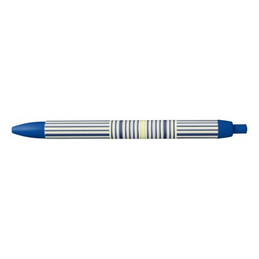Pen Kantoor en School Pen Blauw Gele Streep (Voorkant)