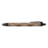 Pen kantoor en school pen bruin & wit ruit (Bovenkant)