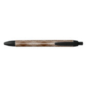 Pen kantoor en school pen bruin & wit ruit (Achterkant)