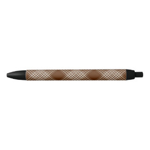 Pen kantoor en school pen bruin & wit ruit
