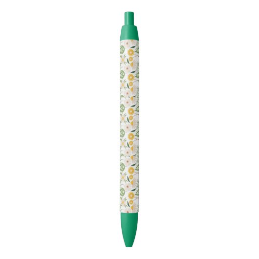 Pen Kantoor en School Pen Groen en Geel Floral (Voorkant Verticaal)