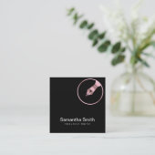 Pen Logo Freelance Writer en Calligraphy Writer Vierkante Visitekaartje (Staand voorkant)