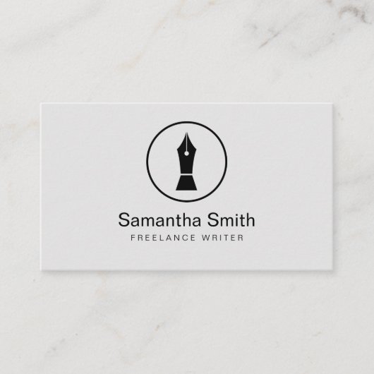 Pen Logo Freelance Writer en Calligraphy Writer Visitekaartje (Voorkant)
