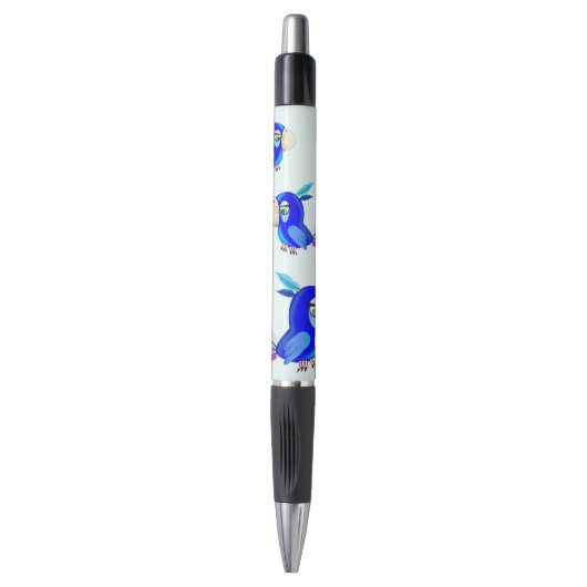 Pen met blauwe papegaai (Voorkant Verticaal)