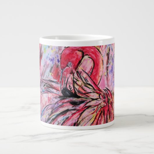 Pen met roze grote koffiekop (Voorkant)