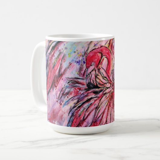 Pen met roze koffiemok (Voorkant links)
