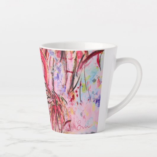 Pen met roze latte mok (Rechts)