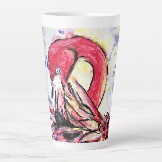 Pen met roze latte mok (Voorkant)