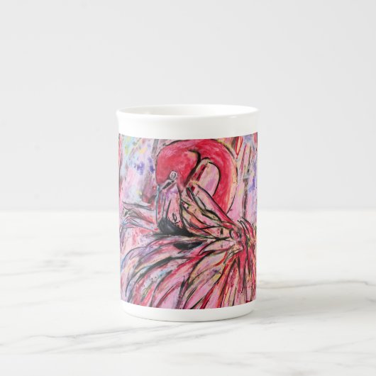 Pen met roze porselein kop (Voorkant)