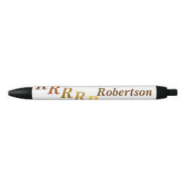 Pen - Naam en getrapt Initiaal in Browns