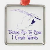 Pen naar papier metalen ornament (Voorkant)