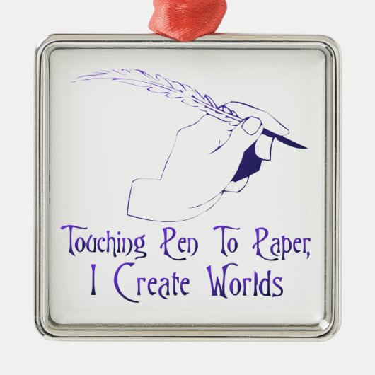 Pen naar papier metalen ornament (Voorkant)