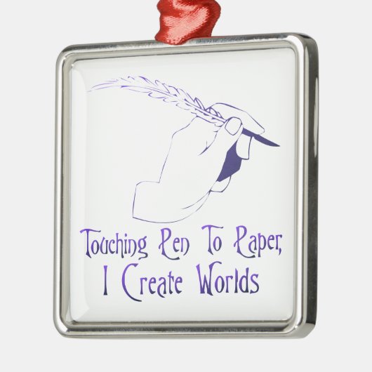 Pen naar papier metalen ornament (Links)