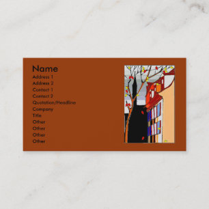 Pen op de achternajaarscène op de voorkant visitekaartje