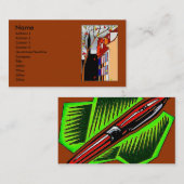 Pen op de achternajaarscène op de voorkant visitekaartje (Voorkant / Achterkant)