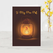 Pen Pal Denk aan je in Camp met Lantern Kaart (Gele Bloem)