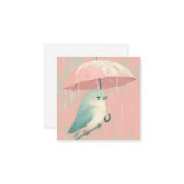 Pen Pal Pals: Vogelregen groet Notitiekaartje (Voorkant / Achterkant in situ)