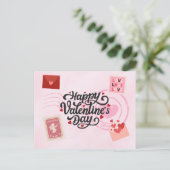 Pen Pal Valentine's Day Postcard Briefkaart (Staand voorkant)