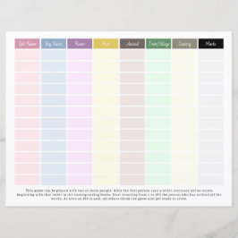 Pen & Paper Game Leuk met familie, vrienden, feest