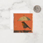 Pen & Puddles: Minimalistische Robin Kaarten Notitiekaartje (Voorkant / Achterkant in situ)