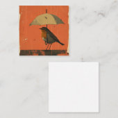 Pen & Puddles: Minimalistische Robin Kaarten Notitiekaartje (Voorkant / Achterkant)