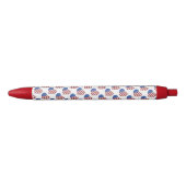 Pen/rood, wit en blauw hart zwarte inkt pen (Voorkant)