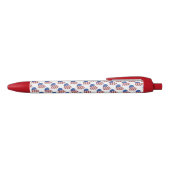 Pen/rood, wit en blauw hart zwarte inkt pen (Bovenkant)