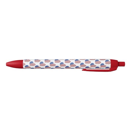 Pen/rood, wit en blauw hart zwarte inkt pen (Bodem)