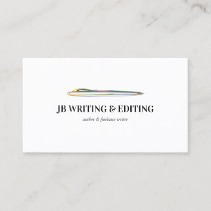 Pen Schrijver Blogger Green Yellow Ballpoint Visitekaartje