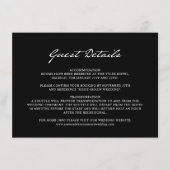 Pen Script minimalistisch zwart bruiloft gast deta Informatiekaartje (Voorkant)